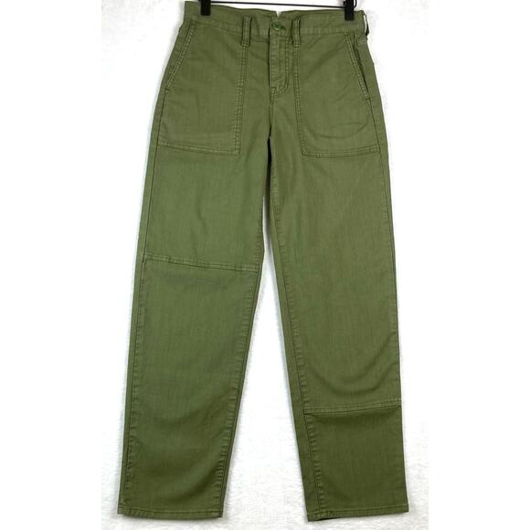 J. Crew Pants - J.Crew High Waisted Straight Leg Utility Pants Size 26 in Army Green